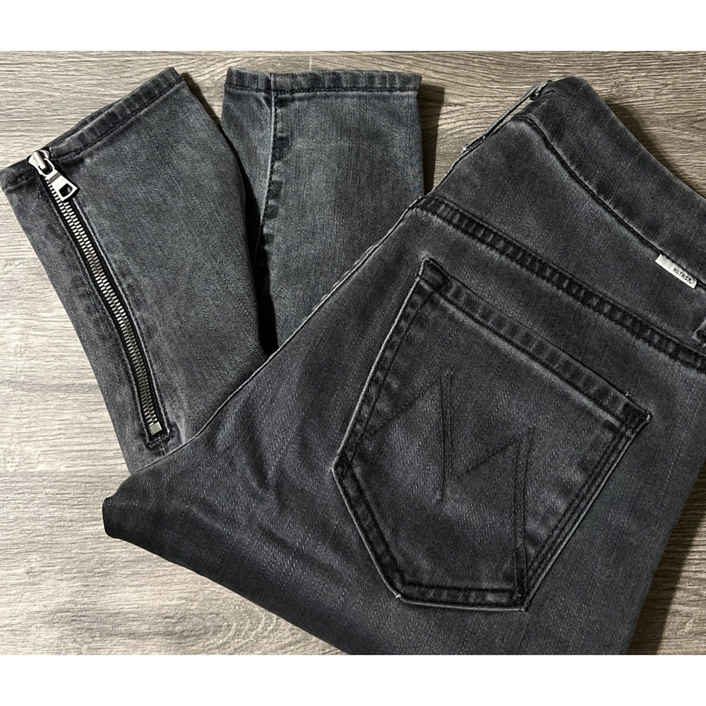 Mother High Waisted Looker Ankle Zip Jeans Shadows And Light Color SZ 25 (26x27)
